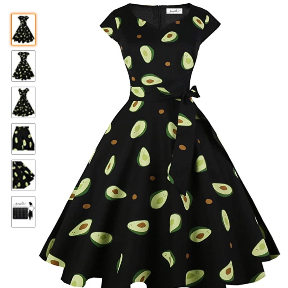 Avacado print swing dress size med